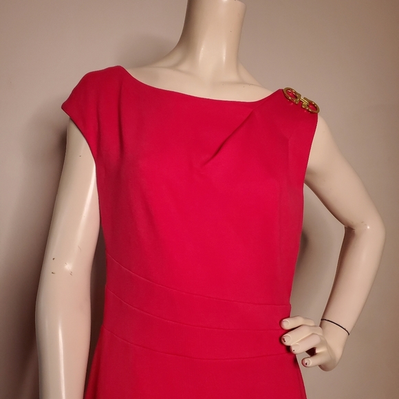 Kay Unger Dress Women's 8 Hot Pink Sleeveless Knee Length Sheath - Picture 4 of 8